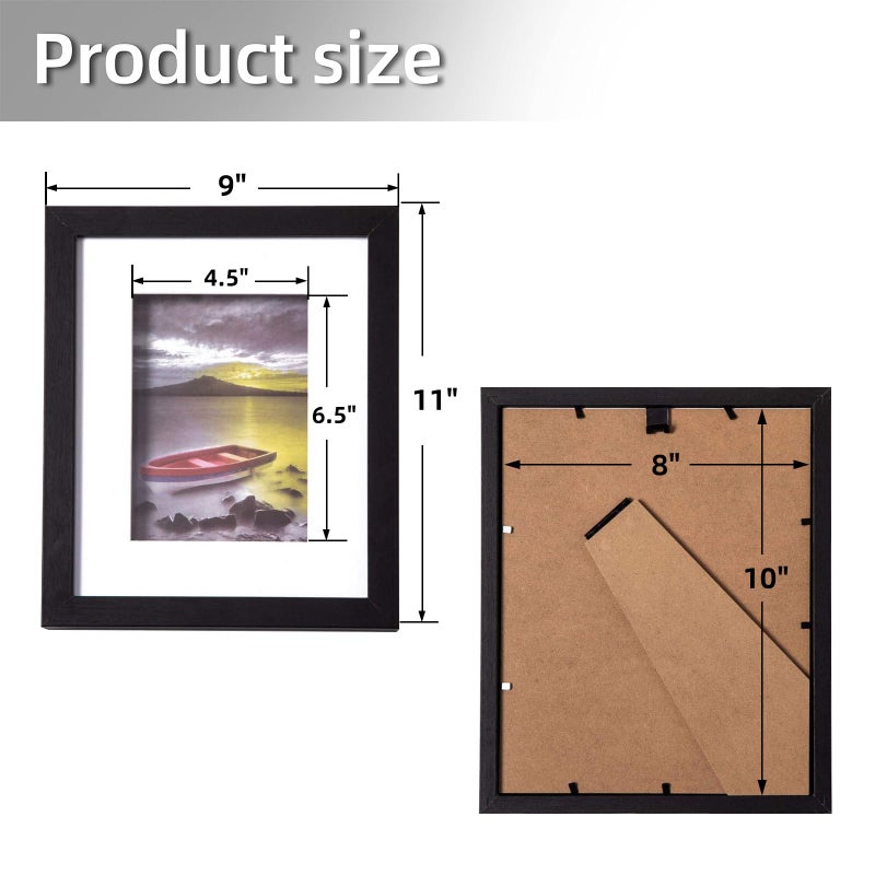 Muzilife إطار ظل من موزيلايف 8x10 خشبي 3D مع غطاء زجاجي، صندوق عرض مع قاعدة لتعليق الصور على الحائط أو عرضها بشكل مستقل، أسود - Image 2